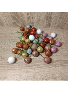 betűzős bogyó glitteres 2cm több színben 10db/csomag 