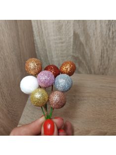 betűzős bogyó glitteres 2cm több színben 10db/csomag 