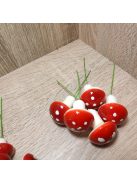 Betűző gomba pettyes piros 5db/csomag 3 méretben -őszi kiegészítő