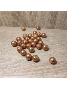   Glitteres hungarocell golyó 1cm bronz 30db -karácsonyi kiegészítő