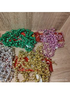   Gyöngy füzér "gyémánt" 4mm/8mm/2m több színben -karácsonyi kiegészítő