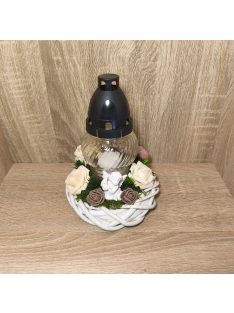   Kegyeleti/mindenszenteki koszorú 15 cm-es vessző alapon mécsessel