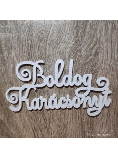 Boldog karácsonyt felirat elegáns fehér 15cm