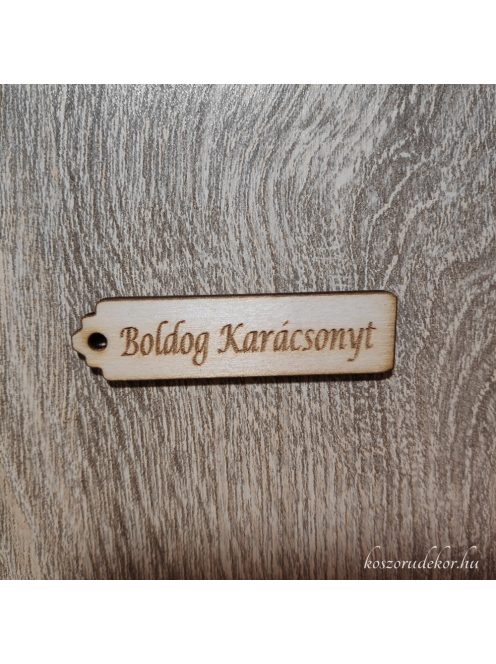 Natur fa felírat " Boldog Karácsonyt " 6,5 cm 1db