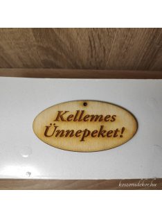 Natúr fa Kellemes ünnepeket tábla 8cm 