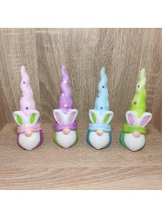 Nyuszifüles manó kerámia 4színben 5,5*5,5*16cm 1db