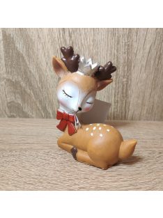 Őzike figura koronával fekvő barna M9cm 1db