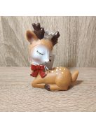 Őzike figura koronával fekvő barna M9cm 1db