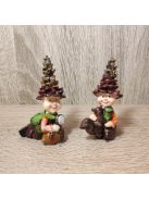Őszi gyerek/manó figura toboz sapkával 1db 8*5cm kétféle 