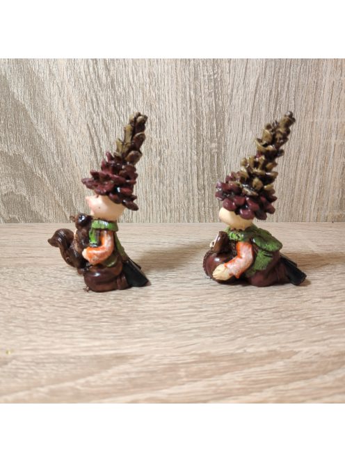 Őszi gyerek/manó figura toboz sapkával 1db 8*5cm kétféle 