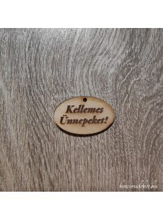   Ovál tábla többféle felirattal 4cm (Boldog karácsonyt, Kellemes ünnepeket)