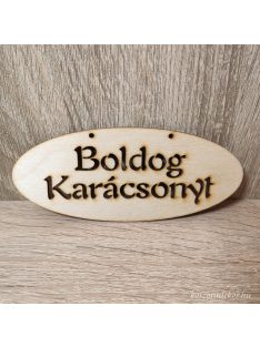 Boldog karácsonyt natúr tábla 14cm