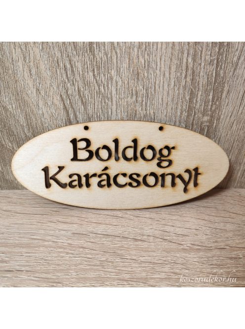 Boldog karácsonyt natúr tábla 14cm