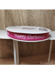   Merry Christmas vagy Boldog karácsonyt feliratú szalag 1cm*1méter